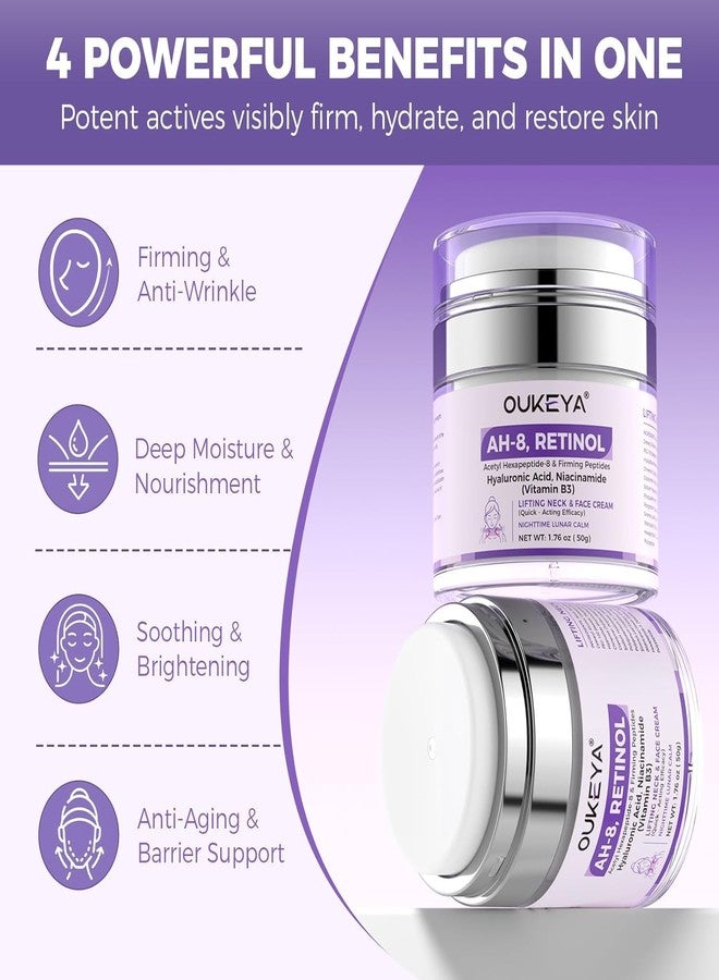 OUKEYA Retinol Lifting Neck & Face Cream for Wrinkles, Anti-Aging Peptide Neck Firming Cream with Hyaluronic Acid & Plant Extracts, Deep Hydration & Skin Brightening - Image 2